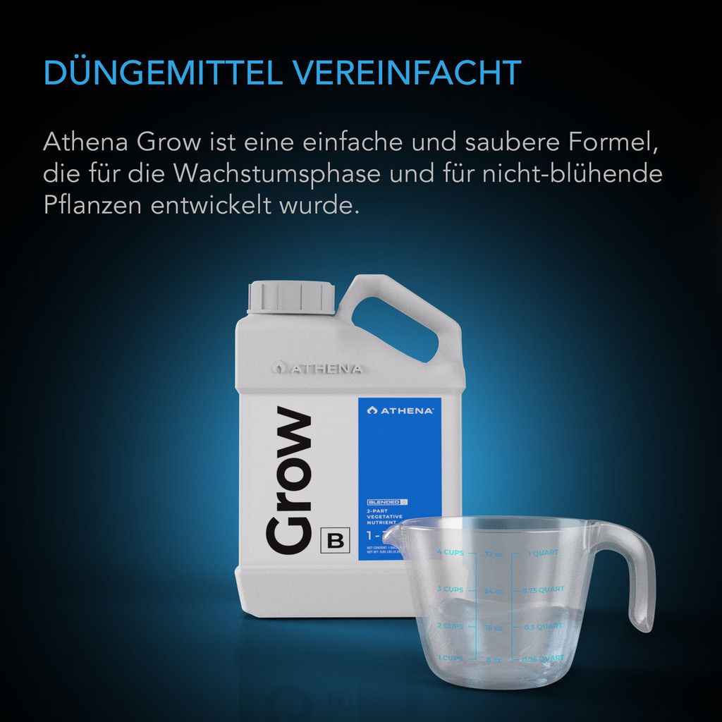 Athena Grow Part-B, Vegetativer Hydrokultur-Nährstoff - Ausgewogene Formel für kräftiges Pflanzenwachstum, 946 mL