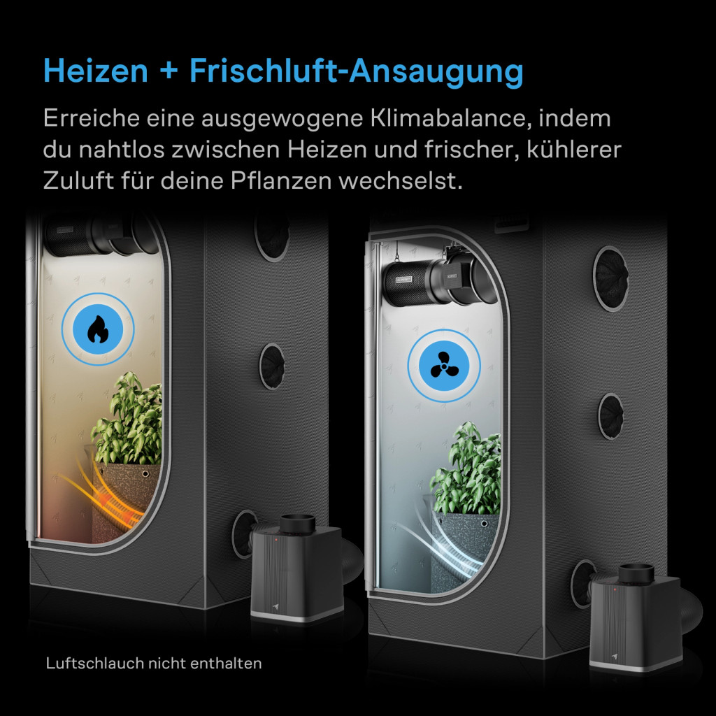 THERMOFORGE S7, 1000W-Heizgerät fürs Growzelt mit 10 Heizstufen, automatische Steuerung über UIS-Controller