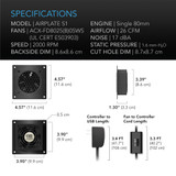 AIRPLATE S1, Home Theater and AV Quiet Cabinet Cooling Fan System, 4 Inch