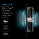 AIRPLATE T8, Home Theater and AV Quiet Cabinet Cooling Dual-Fan System, 6 Inch