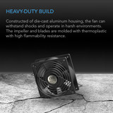 AXIAL 1238W,  120V AC Muffin Fan with Wire-Leads Adapter, 120mm x 38mm High Speed