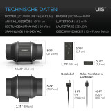 CLOUDLINE S6 – Leiser 150 mm Inline-Rohrventilator mit Drehzahlregler, EC-Motor, Abluftventilator für Growzelte und -räume