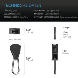 Verstellbare 3 mm Seilaufhänger, schwere Edelstahl-Ratschen, 68 kg Tragkraft, 1 Paar