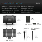 CLOUDLINE S12 – Leiser 300 mm Inline-Rohrventilator mit Temperatur- und Feuchte-Controller, EC-Motor, Abluftventilator für Growzelte und -räume