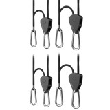 Verstellbare 3 mm Seilaufhänger, schwere Edelstahl-Ratschen, 68 kg Tragkraft, 2 Paare Verstellbare 3 mm Seilaufhänger, schwere Edelstahl-Ratschen, 68 kg Tragkraft, 2 Paare