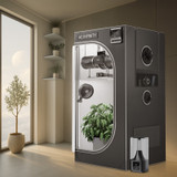 AC Infinity CLOUDLAB 642 Advance Grow Zelt, 120 x 60 x 180 cm, Dickste 22 mm Stangen, Besonders dichtes 2000D Diamant-Mylar-Gewebe, 120x60 cm für Hydroponik Indoor-Anbau