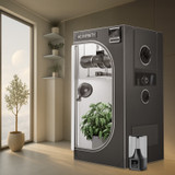 AC Infinity CLOUDLAB 844, Advanced Grow Zelt 120 × 120 × 200 cm, 25 mm Mylar-Canvas, 25 mm Stahlstangen, laborgetestet höchste Reflexion, großes Sichtfenster, Montageplatte für Controller, Indoor Growing