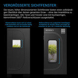 AC Infinity CLOUDLAB 632 Advance Grow Zelt, 90 x 60 x 180 cm, Dickste 22 mm Stangen, Besonders dichtes 2000D Diamant-Mylar-Gewebe, Controller-Halterung für Hydroponik Indoor-Anbau