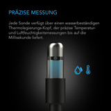 AC Infinity Controller Sensor Probe, Edelstahl 6 m wasserdichte Temperatur-Luftfeuchtigkeits-Sonde Klimadetektor für CLOUDLINE AIRLIFT AIRTITAN AIRBLAZE CLOUDWAY T-Series Controller