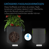 Hochbelastbare wiederverwendbare Stofftöpfe, 58 Liter, 5er-Pack – 500 g/m² Vliesstoff, inklusive Metallringe für vielseitiges Pflanzen-Training