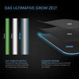 AC Infinity CLOUDLAB 743D 2-in-1 Advance Grow Zelt, 120 x 90 x 180 cm, Dickste 22 mm Stangen, Besonders dichtes 2000D Diamant-Mylar-Gewebe, 120x90 cm für Hydroponik Indoor-Anbau