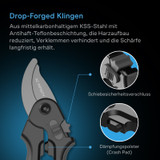 Präzisionsschere aus KS5-Mittelkarbonstahl, 20,3 cm Bypass-Klingen