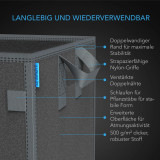 Hochbelastbare, quadratische, wiederverwendbare Stofftöpfe, 11 Liter, 5er-Pack – 500 g/m² Vliesstoff, inklusive Schlaufen für Pflanzstäbe zum vielseitigen Pflanzen-Training