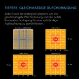 Vollspektrum LED Grow Light mit Samsung LM301H Dioden, maximale Lichtausbeute, für Wachstum und Blüte von Indoor-Pflanzen in Grow-Zelten und Gewächshäusern (90 x 90 cm)