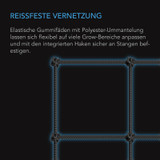 Grow Tent Trellis Netting, Flexible Elastic Cords, 2x2'