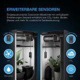 AI+ Grow Zelt-System 90x90x180, 3-Pflanzen-Kit, WiFi-integriertes Grow Zelt Kit, intelligente Klimasteuerung zur Automatisierung von Belüftung und Umluft, Zeitplanung für Vollspektrum LED Grow Light mit Samsung LM301H Dioden, 2000D-Mylar-Zelt