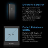 Bluetooth Smart Hygrometer B2 mit digitalem Temperatur- und Luftfeuchtigkeits-LCD-Display und Fernüberwachung per App, Klimamessgerät Thermometer für Keller, Gitarrenzimmer, Grow Zelte und Gewächshäuser