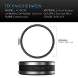 Geräuschreduzierungs-Klemme, Luftkanal-Verbinder mit Edelstahl-Klemmen, 200 mm