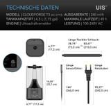 Luftbefeuchter für Pflanzen 4,5 l mit VPD-Feuchtigkeitsregelung, 10-stufigem Präzisionsverdampfer, ausziehbarem Schlauch und auslaufsicherer Dichtung für Grow-Zelte