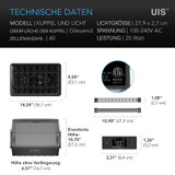 Stecklings-Gewächshaus mit robuster Kuppel, Samsung LM301H EVO LED-Vollspektrum-Grow-Light-Leisten, Tropfschale, 5x8 Zellen Keimungstablett, 3 mm dicke Kuppel und belüftete Höhenverlängerung, zum Keimen, Vermehren und Klonen von Pflanzen