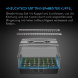 Stecklings-Gewächshaus mit robuster Kuppel, Samsung LM301H EVO LED-Vollspektrum-Grow-Light-Leisten, Tropfschale, 5x8 Zellen Keimungstablett, 3 mm dicke Kuppel und belüftete Höhenverlängerung, zum Keimen, Vermehren und Klonen von Pflanzen