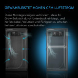 Schwerlast-Grow-Zelt-Montagestangen 60x120 cm, High Airflow CFM Kit Verhindert Einziehen der Wände, Trellis- und Zusatzbeleuchtungs-Montage für alle 60x120 cm Indoor-Grow-Zelte