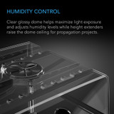 Heavy-Duty Large Humidity Dome Kit with Height Extension, 3 mm Thick Clear Dome, 6x12 Tray
