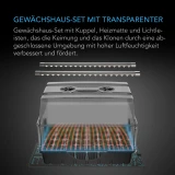 Stecklings-Gewächshaus mit Höhenverlängerung, mit Samsung LM301H EVO LED-Beleuchtung, Heizmatte 6x12-Tablett
