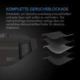 Geruchsicherer Belt Bag, geruchsdichte Stash Tasche aus 900D Nylon mit Aktivkohlefilter-Futter, Travel Pouch, Smell Proof Odorless Stash Bag, Schwarz