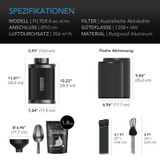 Nachfüllbares Aktivkohlefilter-Kit Ø 10 cm mit zusätzlicher Nachfüllpackung, Geruchsneutralisierender Air Scrubber für Ø 10 cm Inline-Ventilator und Schlauchsystem, Wiederverwendbarer Aktivkohlefilter für Grow Tent, Grow Room & Hydroponik