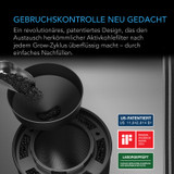 Nachfüllbares Aktivkohlefilter-Kit Ø 10 cm mit zusätzlicher Nachfüllpackung, Geruchsneutralisierender Air Scrubber für Ø 10 cm Inline-Ventilator und Schlauchsystem, Wiederverwendbarer Aktivkohlefilter für Grow Tent, Grow Room & Hydroponik