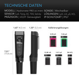 Hydroponic Meter PRO Kit, Hochpräzisions Digital pH-Stift mit ±0,01 pH Genauigkeit und wechselbarer Sonde, Alles-in-Einem Temperatur Salzgehalt EC TDS pH-Meter für Wasser Hydroponik Pflanzen, Gartenbau, Aquarien, Schwimmbäder