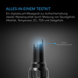 Hydroponic Meter PRO Kit, Hochpräzisions Digital pH-Stift mit ±0,01 pH Genauigkeit und wechselbarer Sonde, Alles-in-Einem Temperatur Salzgehalt EC TDS pH-Meter für Wasser Hydroponik Pflanzen, Gartenbau, Aquarien, Schwimmbäder