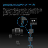 AC Infinity UIS Splitter Hub, 4-Port Adapter Dongle, Verbindungskabel zum Teilen der UIS-Programmierung für LED-Grow-Lampen, EC-Motor-Ventilatoren und Luftbefeuchter