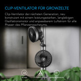 CLOUDRAY S6, 150 mm, 2er Pack, Growzelt-Clipventilator mit langlebigem EC-Motor, 10-stufigen dynamischen Windmodi und Geschwindigkeiten sowie 10-stufiger automatischer Oszillation