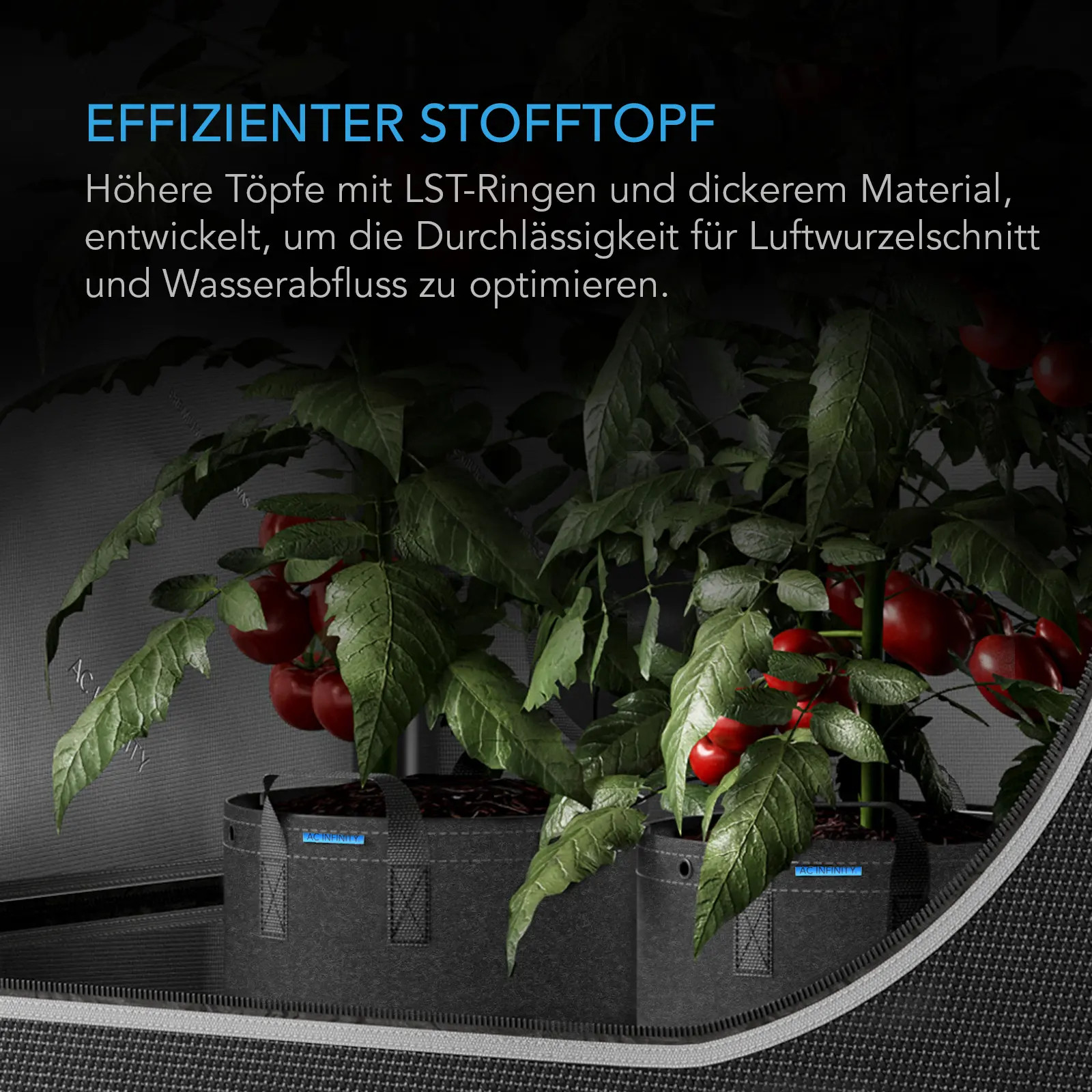 Pflanzsack 12L Vliesstoff - 5 Stück Mit Griffen