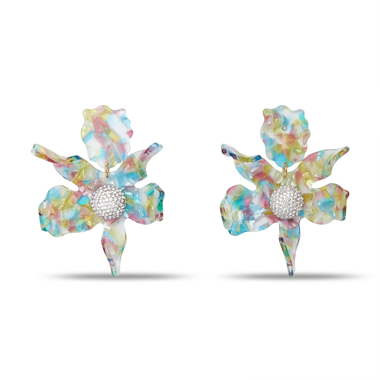 Lele Sadoughi Crystal Lily Earrings, Rainbow Sangria