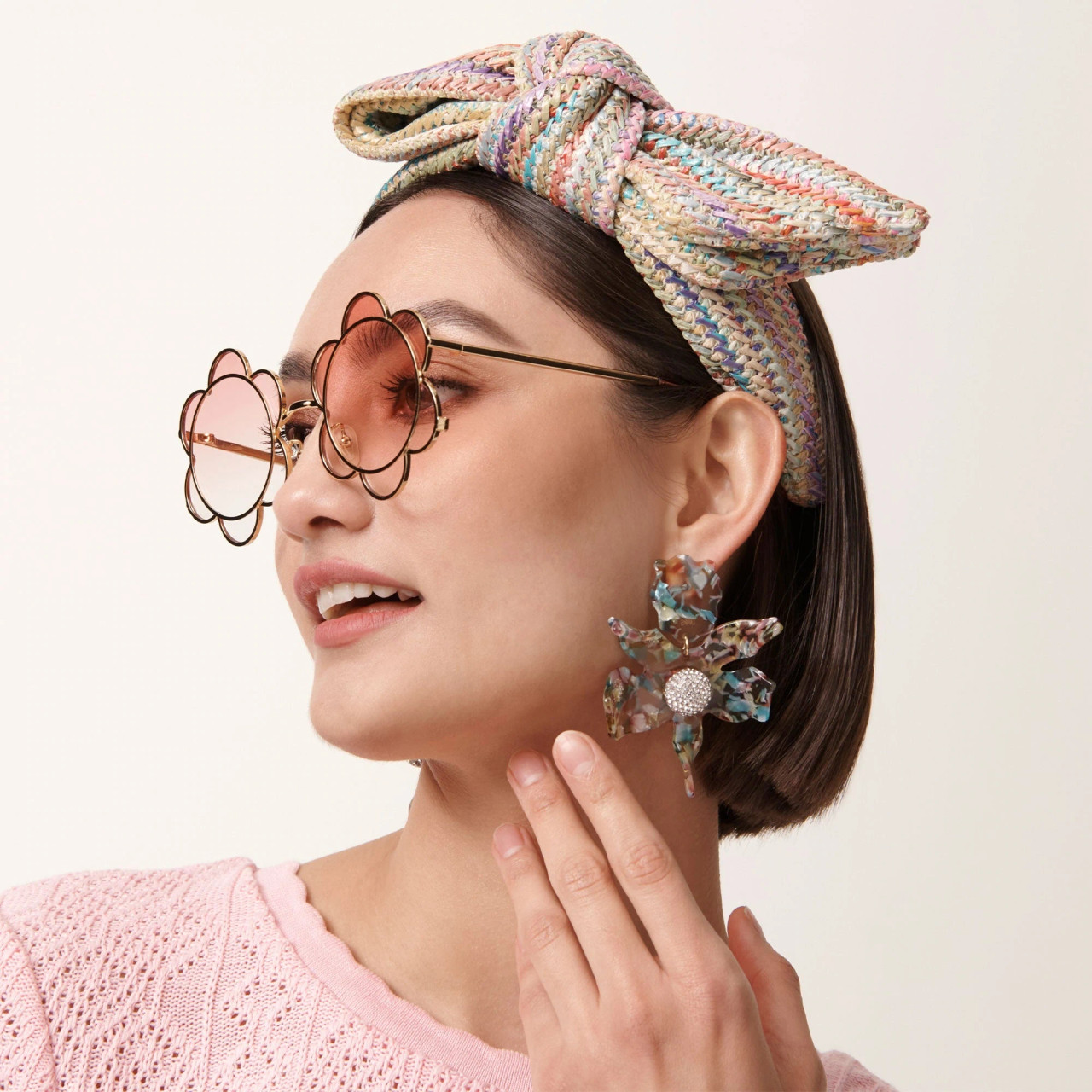 Lele Sadoughi Crystal Lily Earrings, Rainbow Sangria