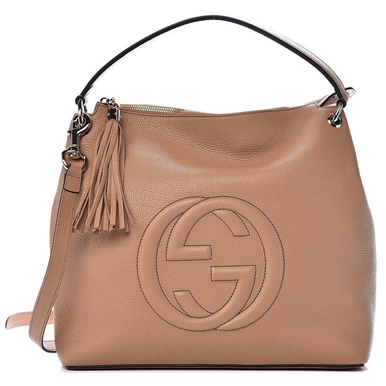 Gucci Beige Soho Leather Hobo Shoulder Bag Beige Monkee s of