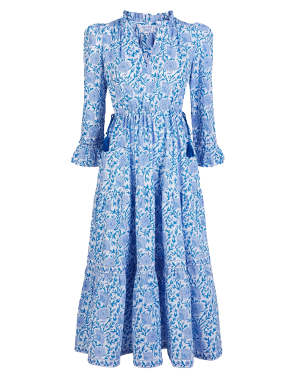 Pink City Prints Amelia Dress, Cobalt Jaal - Monkee's of Mount Pleasant