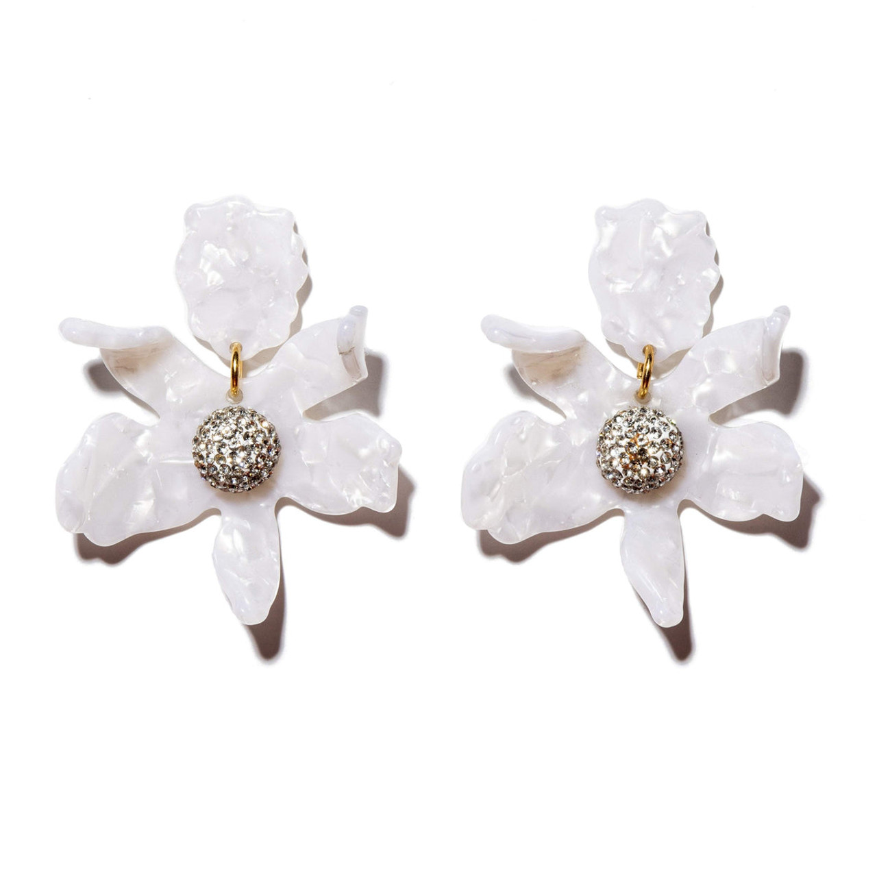 Lele Sadoughi Crystal Lily Earrings, Mother of Pearl