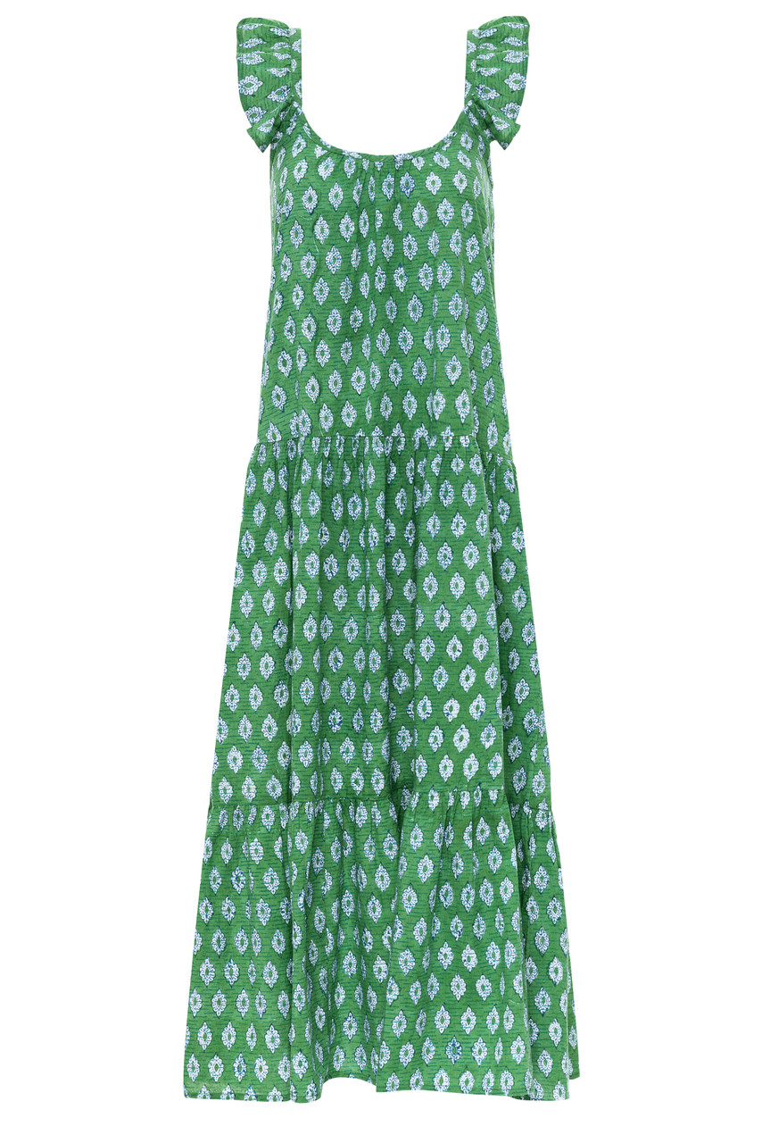 Anna Cate Celia Dress, Green Ivory - Monkee's of Mount Pleasant