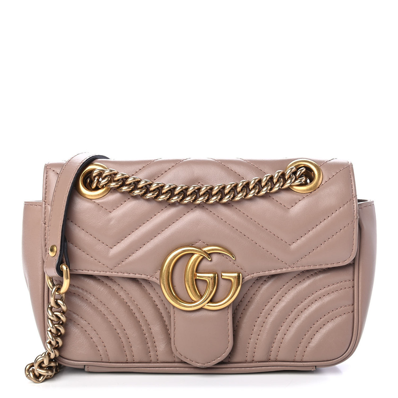 Gucci GG Marmont Top Handle Matelasse Small Dusty PInk in Leather