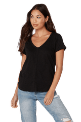 Bobi Center Seam Short Sleeve Tee, Black