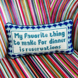 Furbish Studio Needlepoint Pillow, Reservations