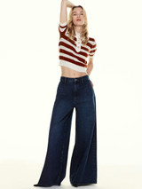 Frame The Bold Stripe Polo, Chestnut Multi Frame The Bold Stripe Polo, Chestnut Multi