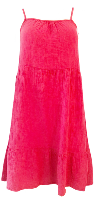 Bobi Tiered Cami Dress, Geranium 