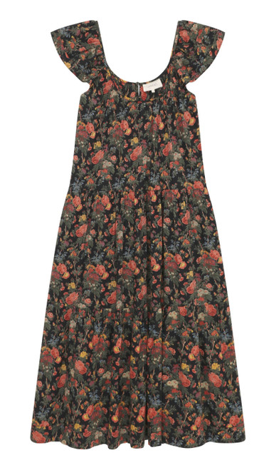 The Great Plumeria Dress, Black Enchanted Floral 