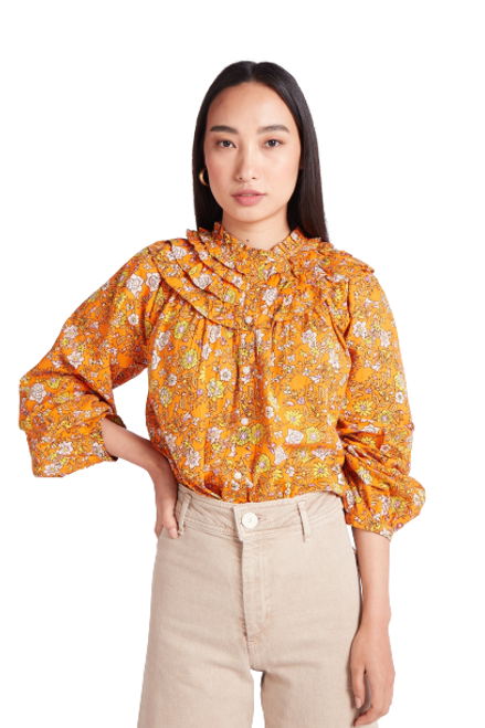 Ro's Garden Gina Shirt, Orange Celina 