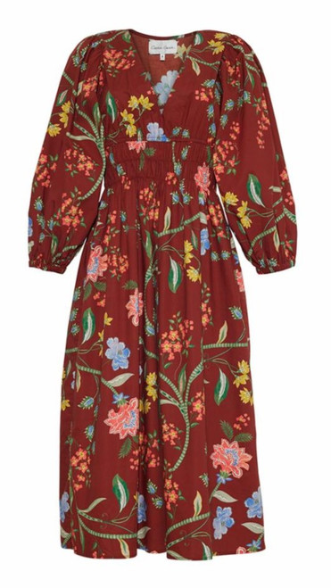 Cara Cara Ginger Dress, Ophelia Floral Maroon 